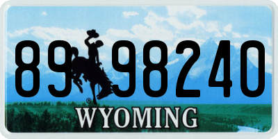 WY license plate 8998240