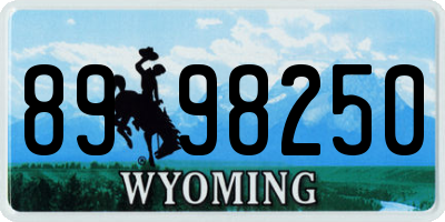 WY license plate 8998250