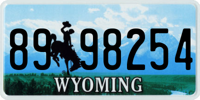 WY license plate 8998254