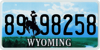 WY license plate 8998258