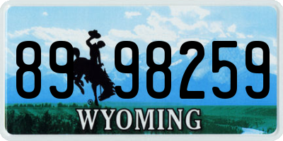 WY license plate 8998259