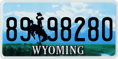 WY license plate 8998280