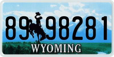 WY license plate 8998281