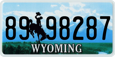 WY license plate 8998287
