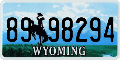 WY license plate 8998294