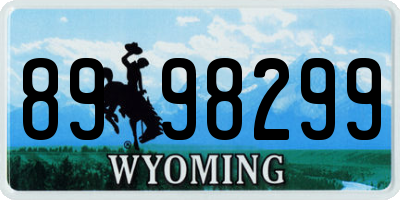 WY license plate 8998299