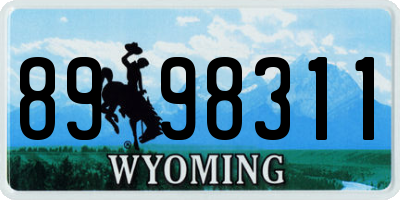 WY license plate 8998311