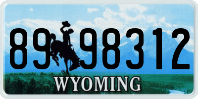 WY license plate 8998312