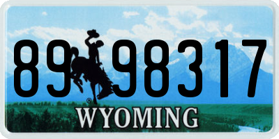 WY license plate 8998317