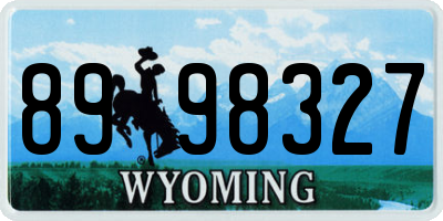 WY license plate 8998327
