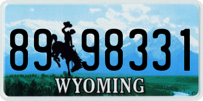 WY license plate 8998331
