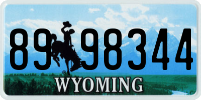 WY license plate 8998344