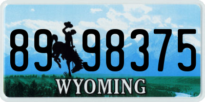 WY license plate 8998375