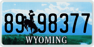 WY license plate 8998377