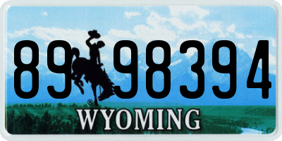 WY license plate 8998394