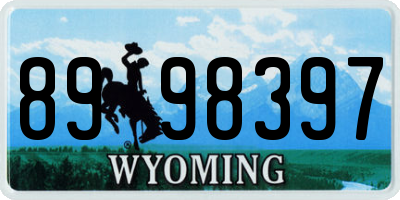 WY license plate 8998397