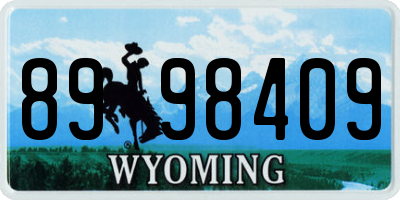 WY license plate 8998409