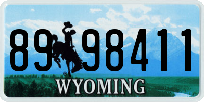 WY license plate 8998411