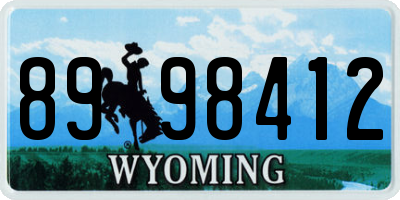 WY license plate 8998412