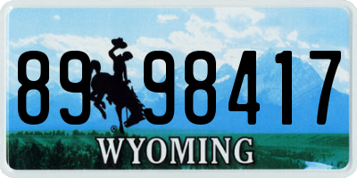 WY license plate 8998417