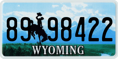 WY license plate 8998422