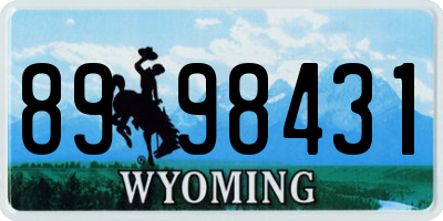 WY license plate 8998431