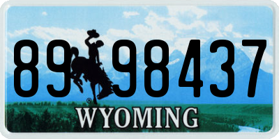 WY license plate 8998437