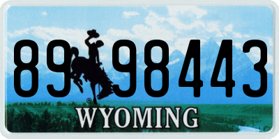 WY license plate 8998443