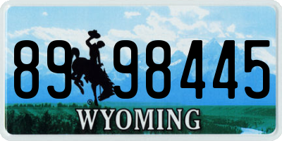 WY license plate 8998445