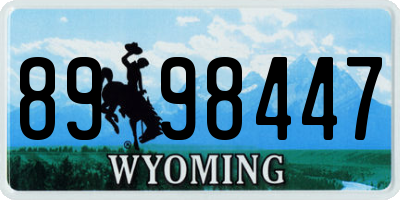 WY license plate 8998447