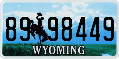 WY license plate 8998449