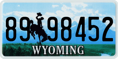 WY license plate 8998452