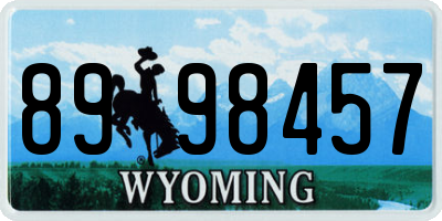 WY license plate 8998457