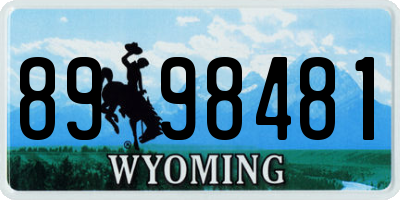 WY license plate 8998481