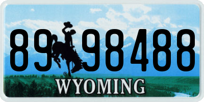 WY license plate 8998488