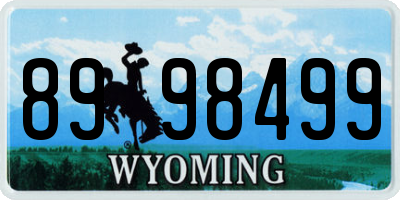 WY license plate 8998499