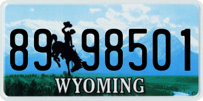 WY license plate 8998501