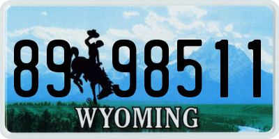 WY license plate 8998511