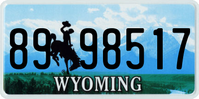 WY license plate 8998517