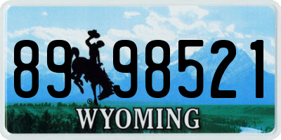 WY license plate 8998521