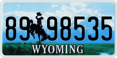 WY license plate 8998535