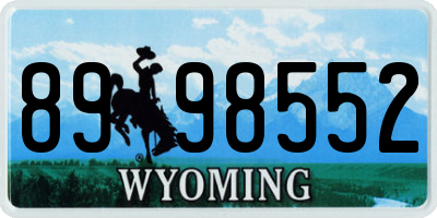 WY license plate 8998552