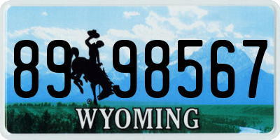 WY license plate 8998567