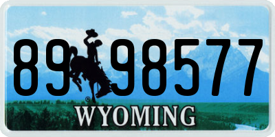 WY license plate 8998577
