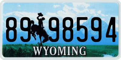 WY license plate 8998594