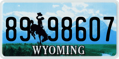 WY license plate 8998607