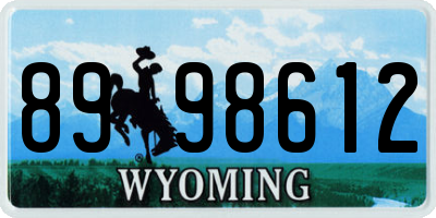 WY license plate 8998612