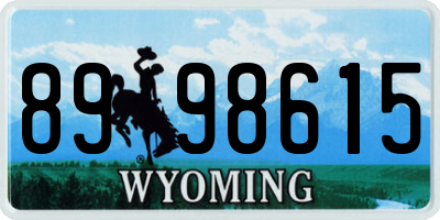 WY license plate 8998615
