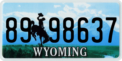 WY license plate 8998637
