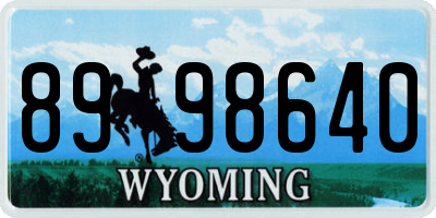 WY license plate 8998640
